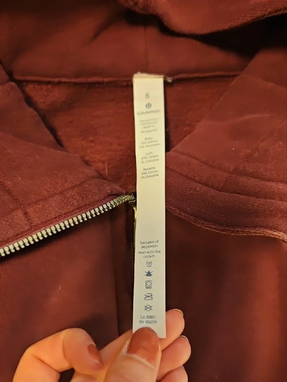 lululemon athletica Burgundy Full-Zip Scuba Hoodie